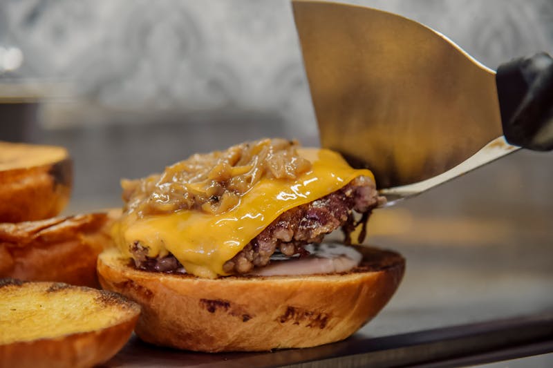 Juicy gourmet burger served at papaginos United States